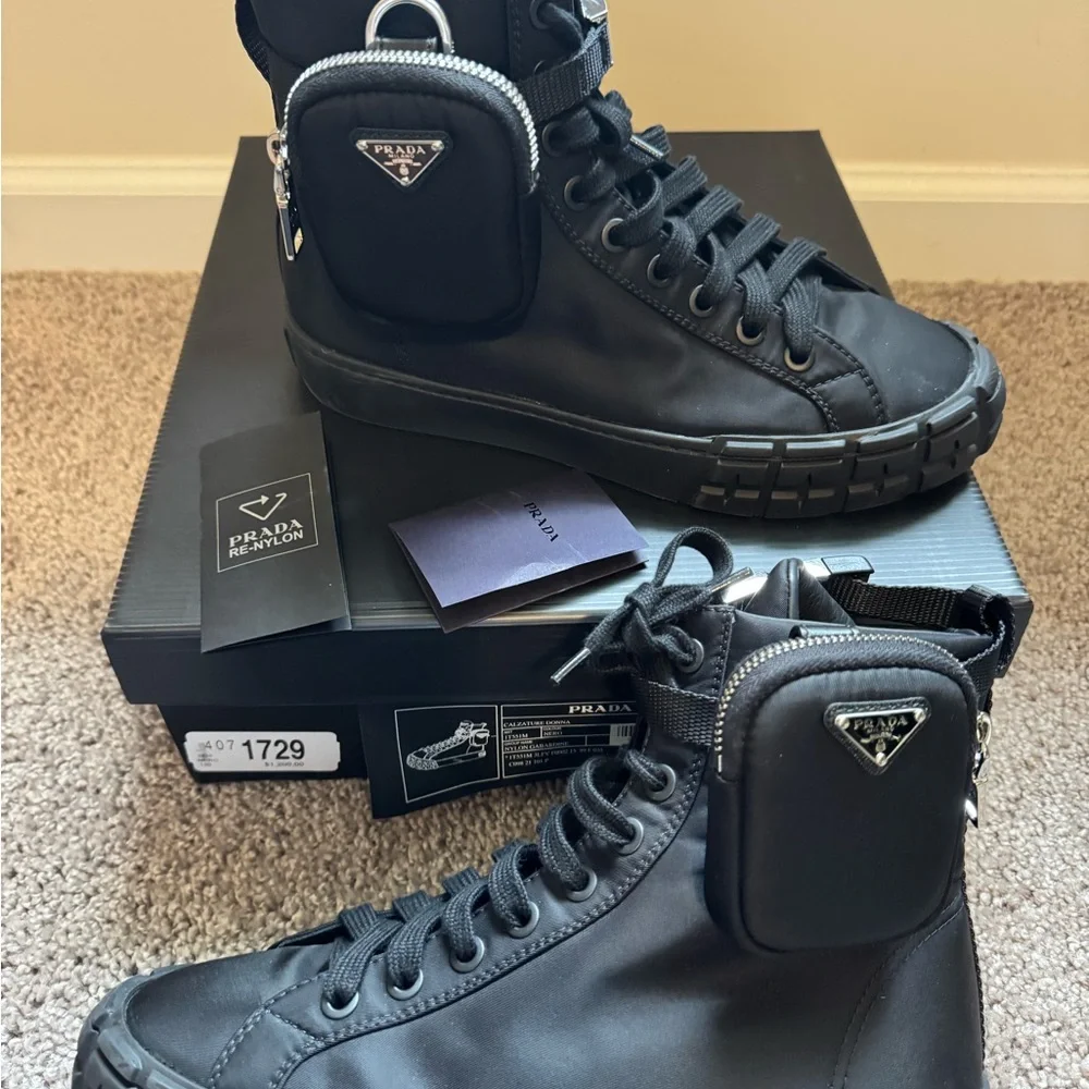 Prada Black High-Top Sneakers - Picture 3 of 11